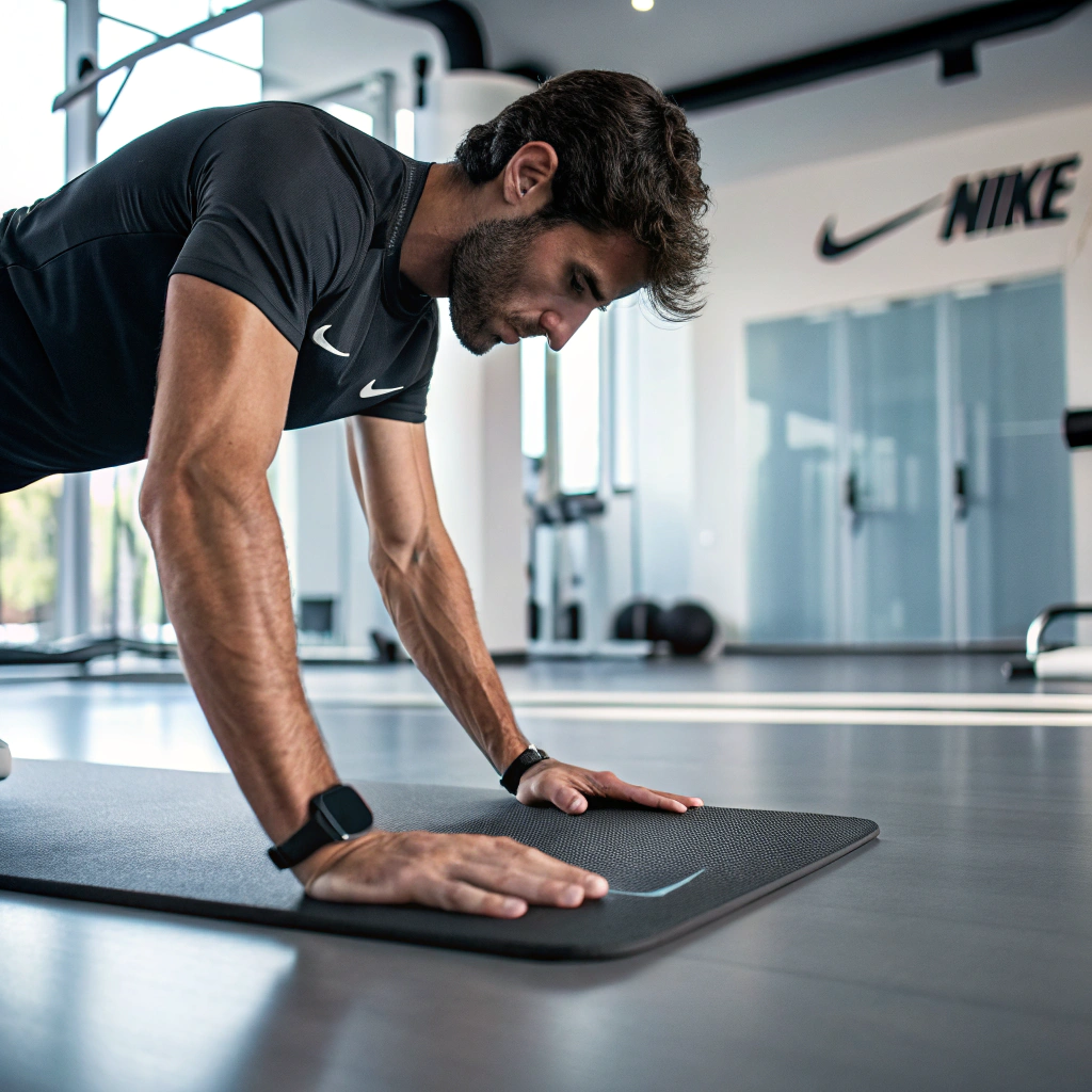 Dettaglio di esercizio Pilates su tappetino con focus sul core e controllo del movimento