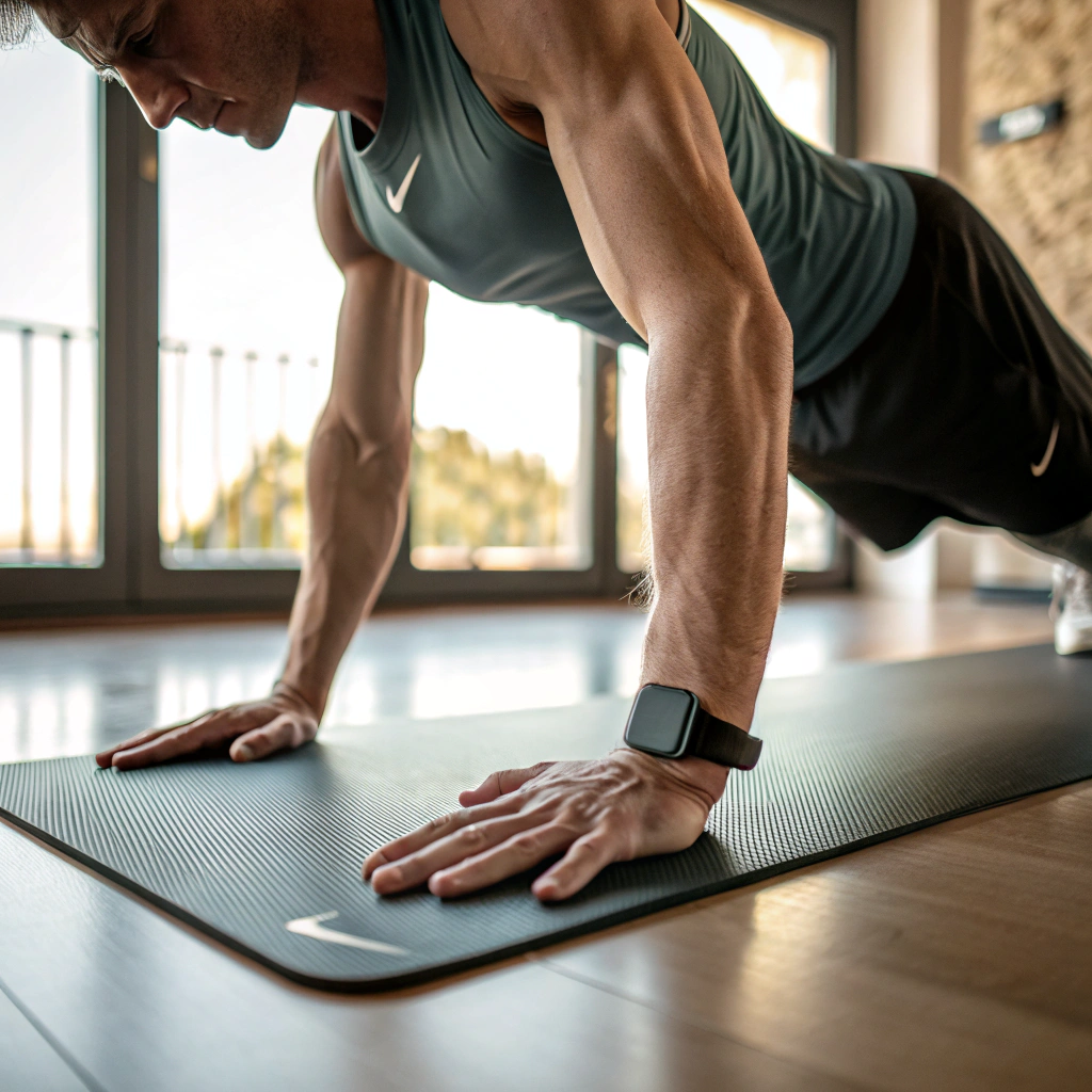 Dettaglio di esercizio Pilates su tappetino con focus su core e controllo muscolare