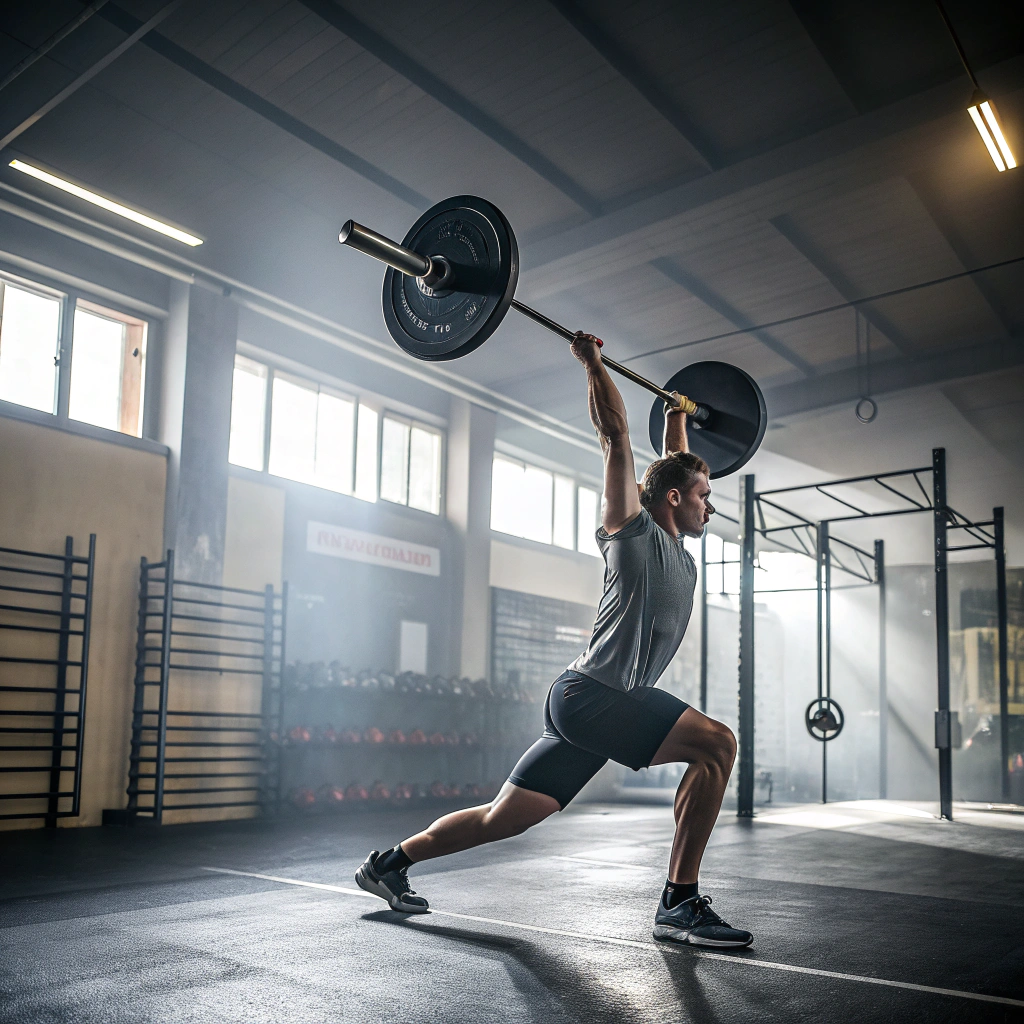 Atleta durante sollevamento crossfit in box a Parma