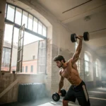 Persona che si allena con i pesi in una palestra a Brindisi